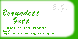 bernadett fett business card